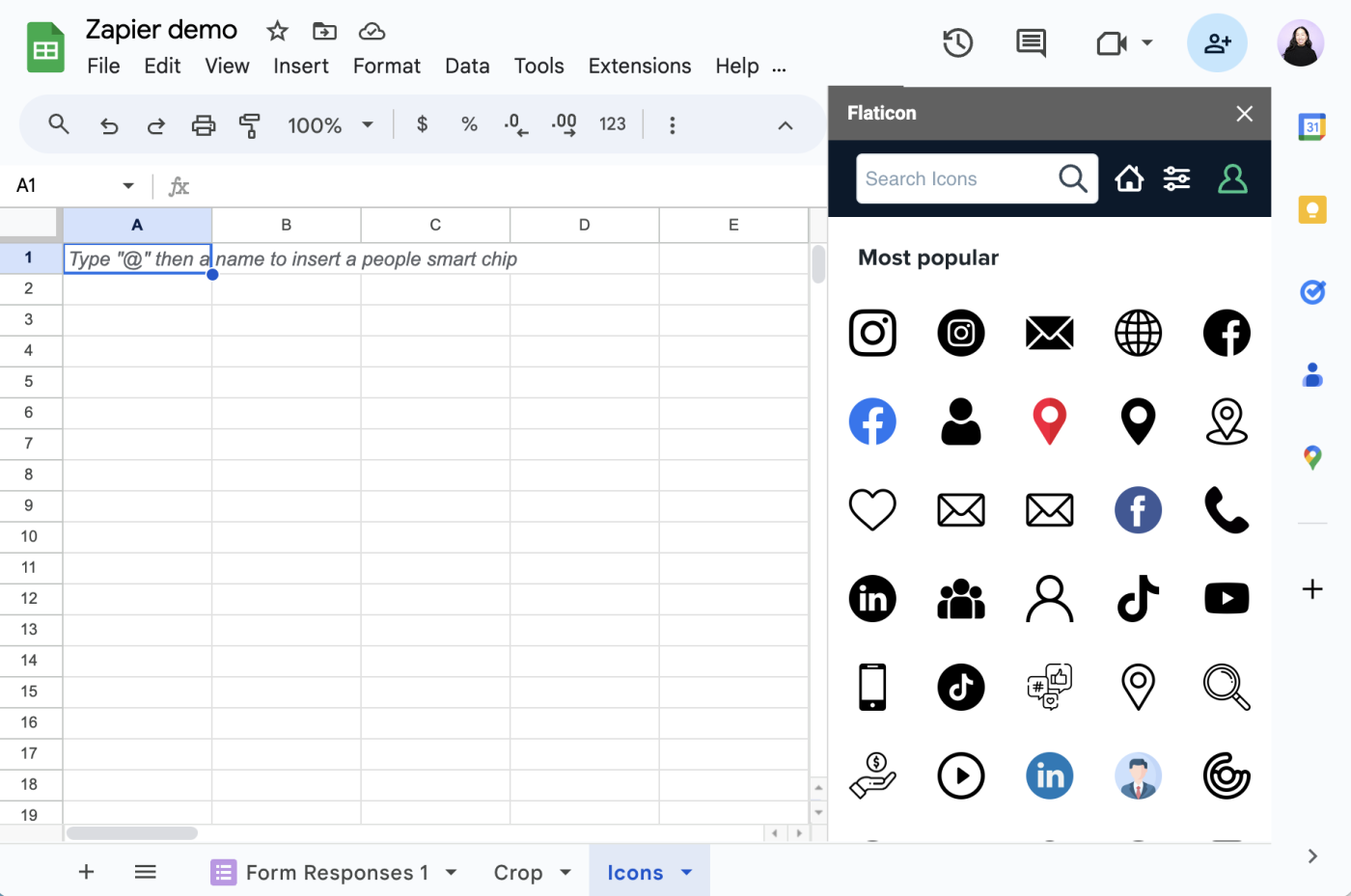 Icons for Slides and Docs Google Sheets add-on. 