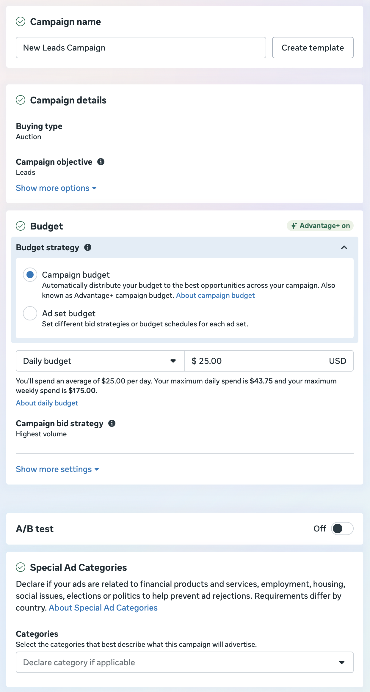 Screenshot of the writer naming and adding details for his campaign