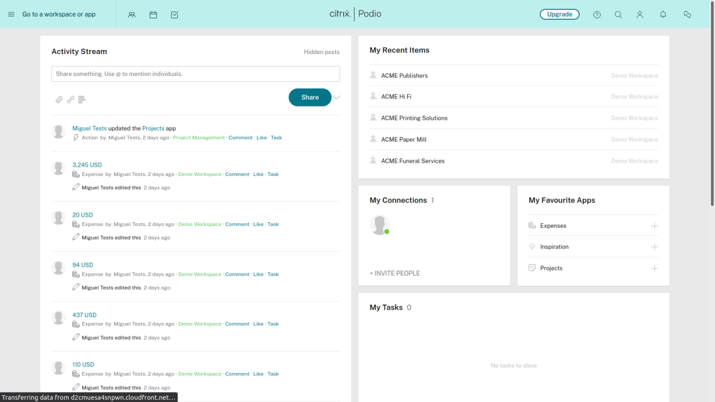 Podio, our pick for the best database-powered app builder for collaboration and project management