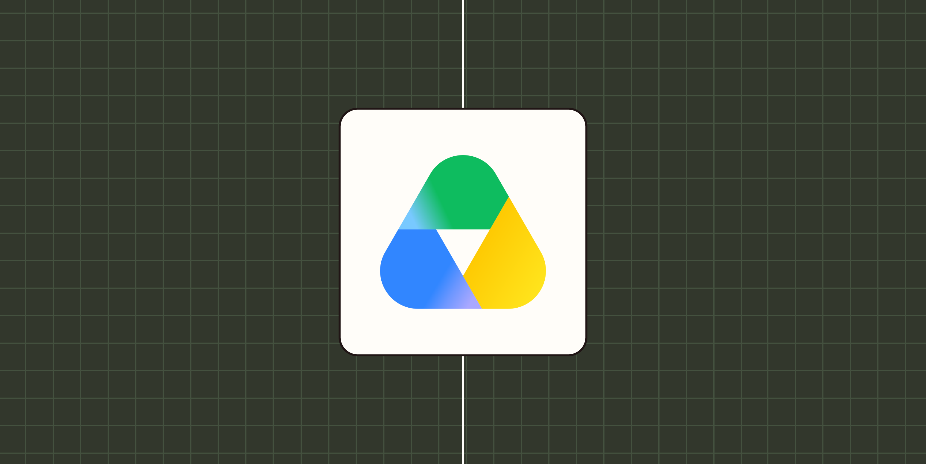A hero image for Google Drive app tips with the Google Drive logo on a yellowish-brown background