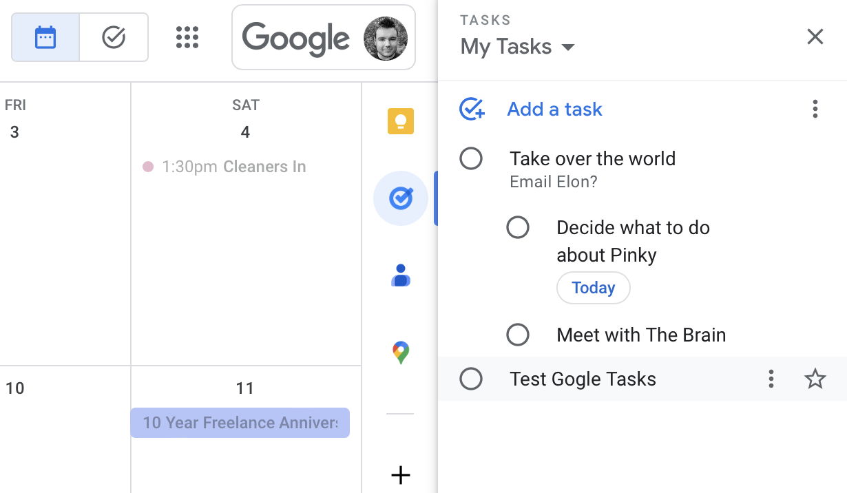 Google Tasks, our pick for the best to-do list app for Google power users