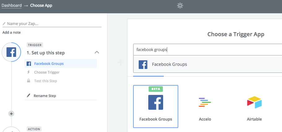 Facebook Groups Zapier