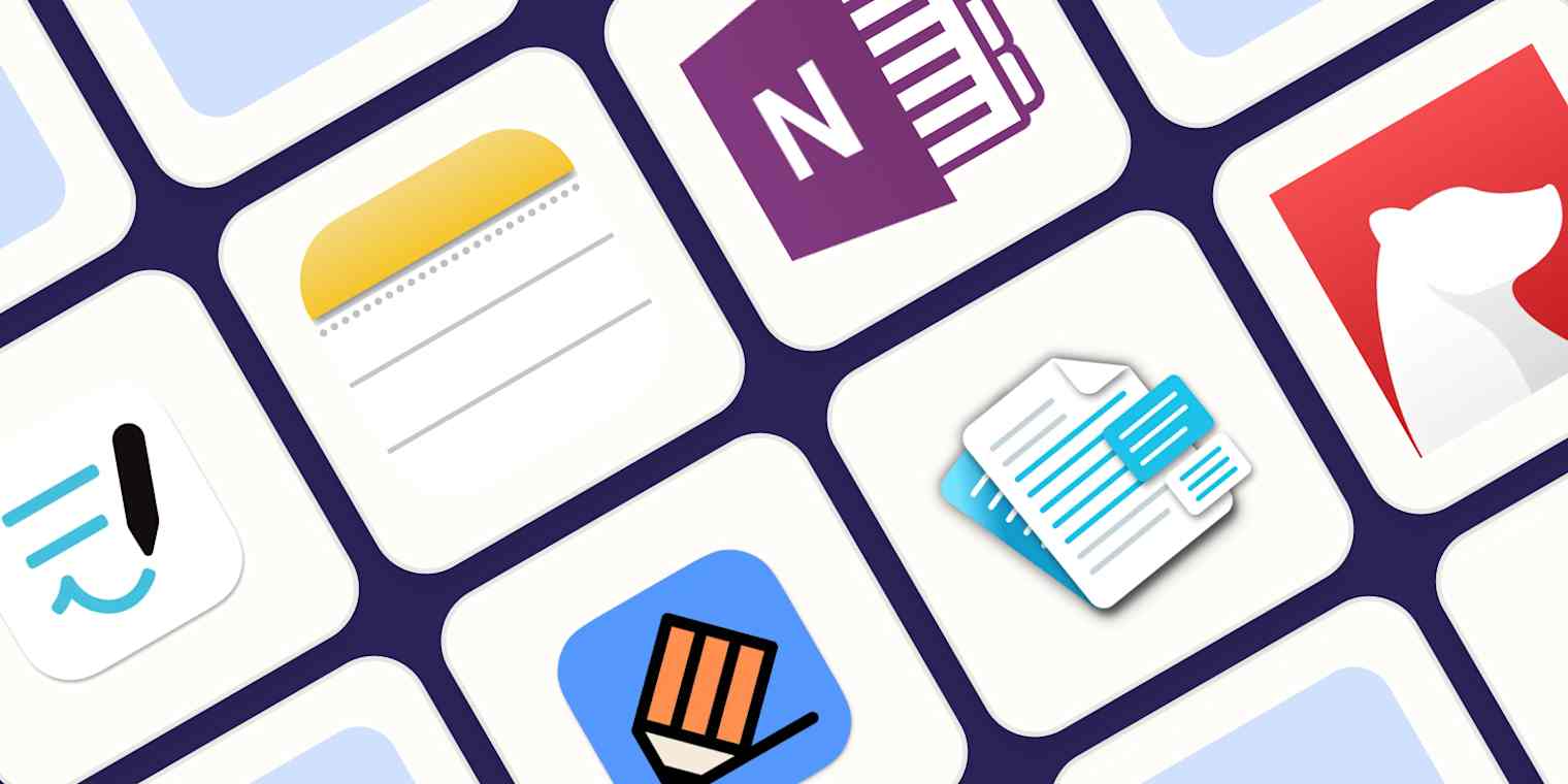Hero image with the logos of the best note-taking apps for iPad
