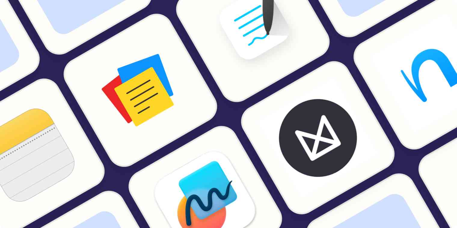 Hero image with the logos of the best note-taking apps for iPad
