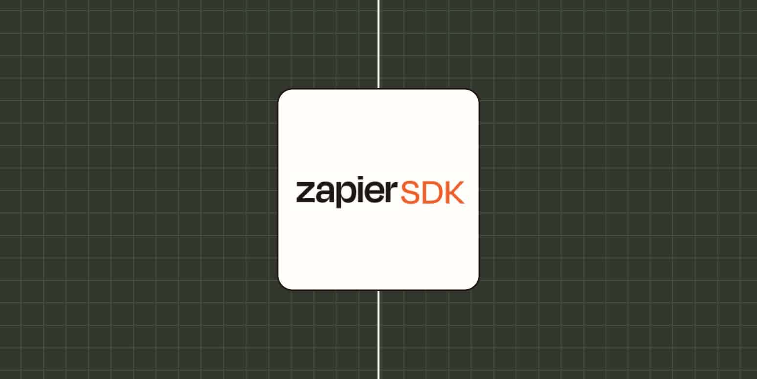 The Zapier SDK logo against a dark green background