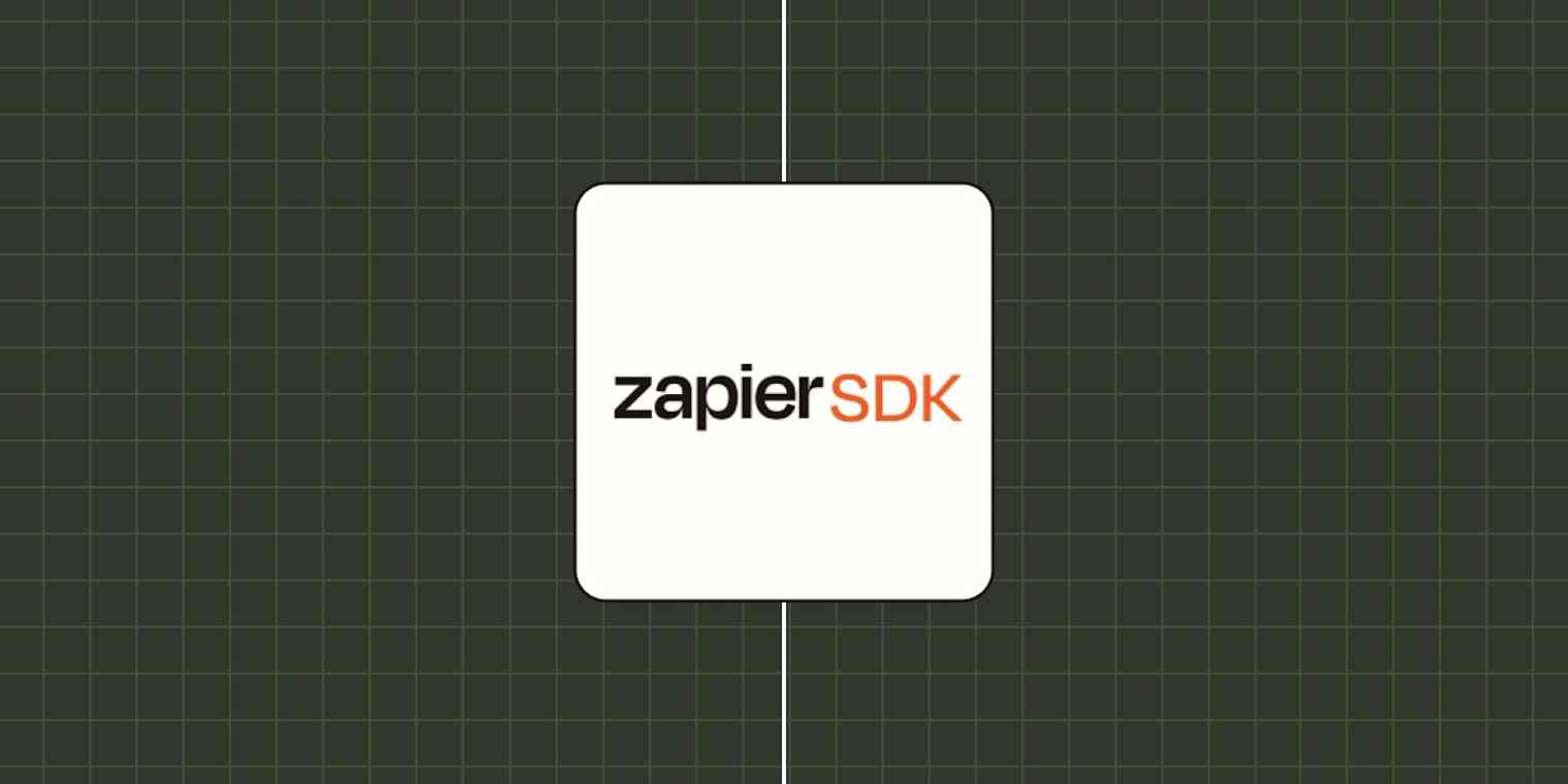 The Zapier SDK logo against a dark green background