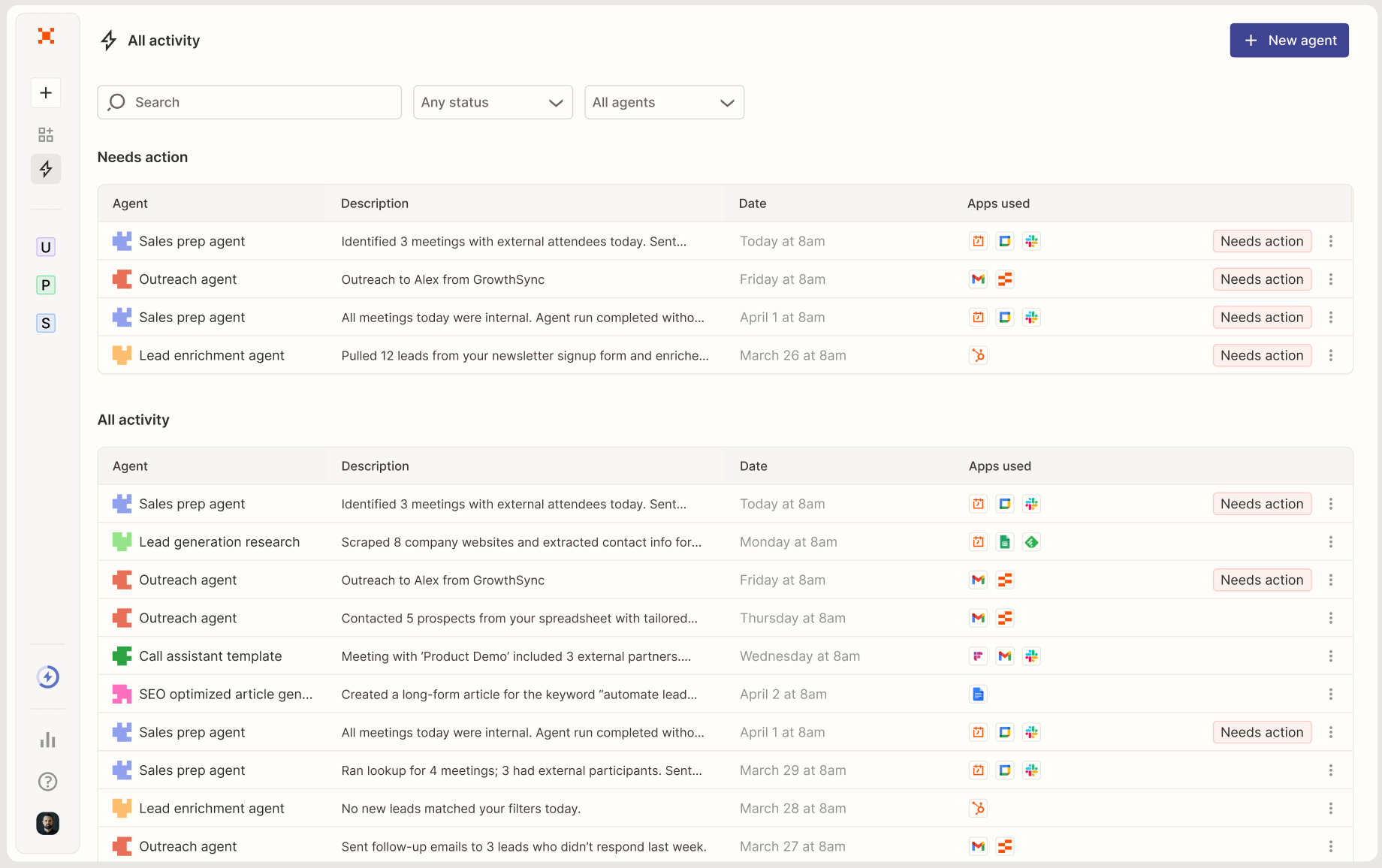The Zapier Agents dashboard