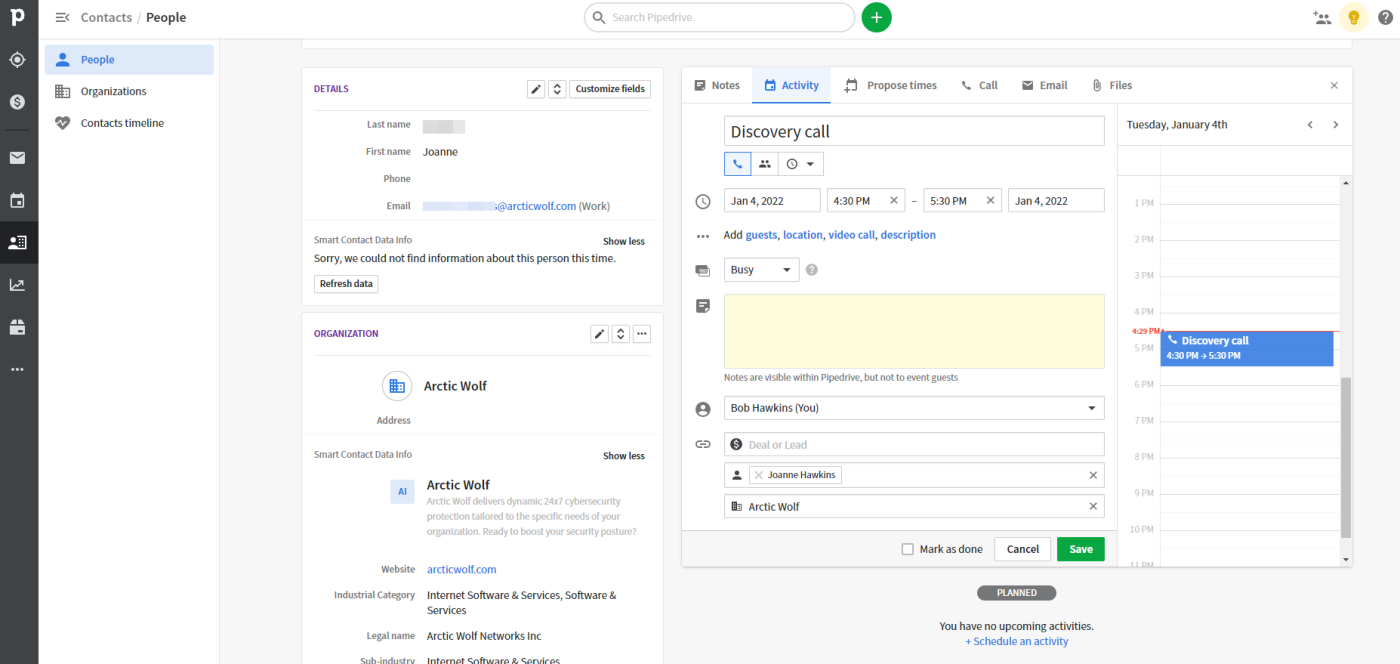 A screenshot of Pipedrive, our pick for the best easy-to-use CRM