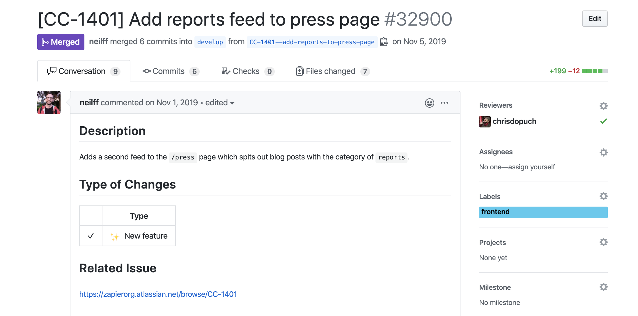 GitHub issue