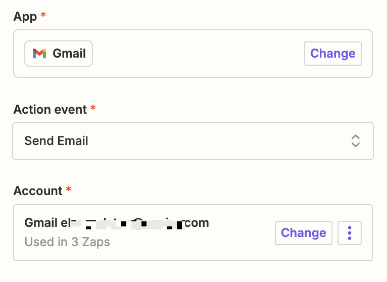 Screenshot of Gmail set up