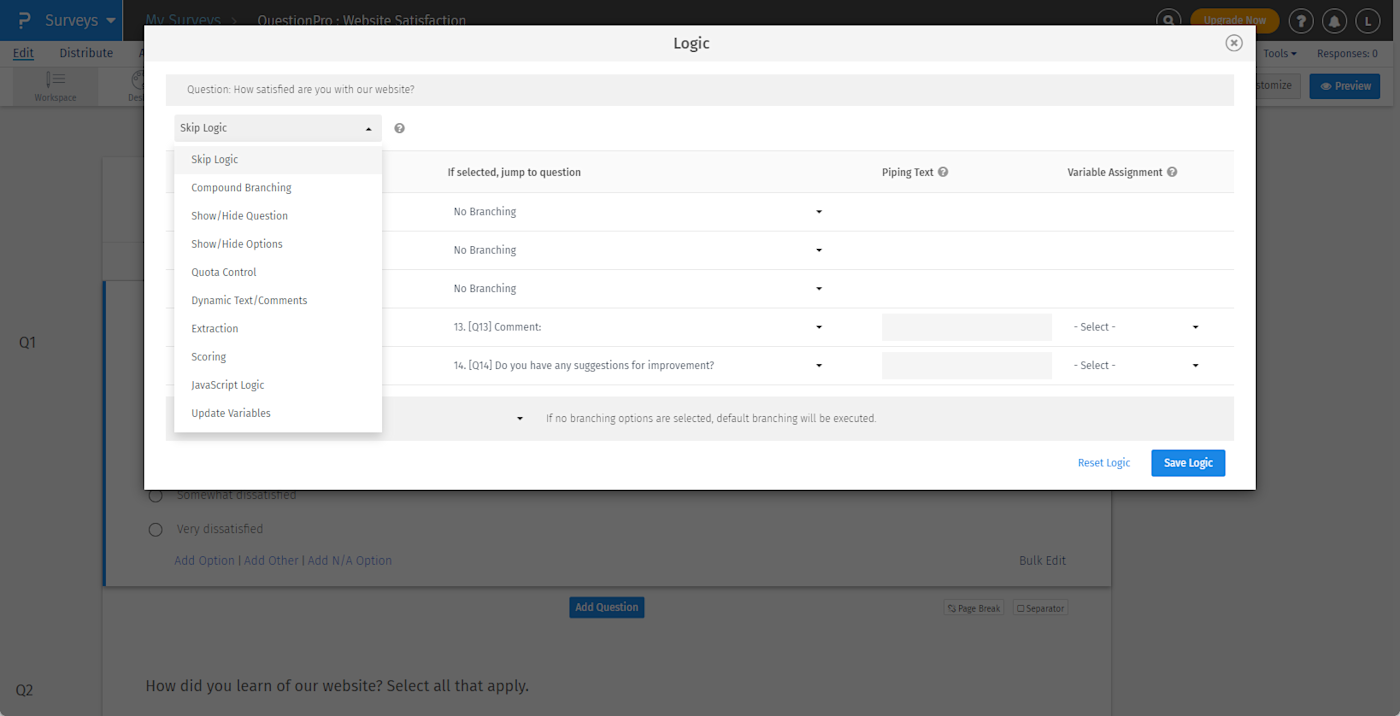 QuestionPro, our pick for the best survey app for advanced survey logic and scripting