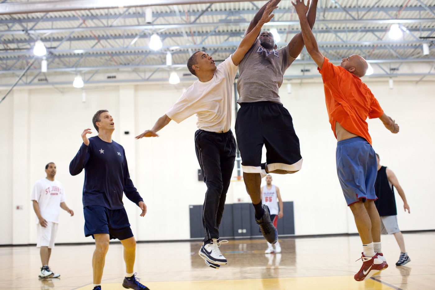 President Obama playing basketball