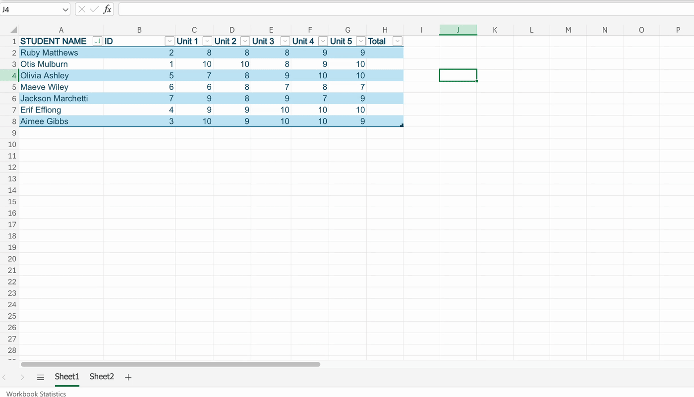 Demo of how to filter data in Excel. 