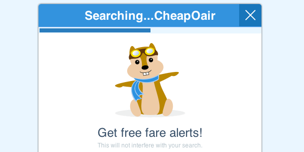 A loading page with the Hipmunk mascot