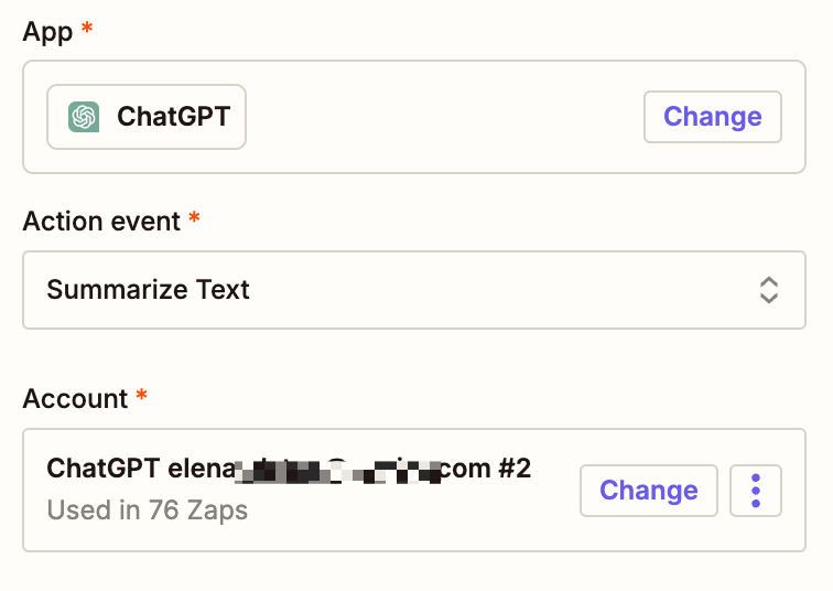 Screenshot of ChatGPT set up