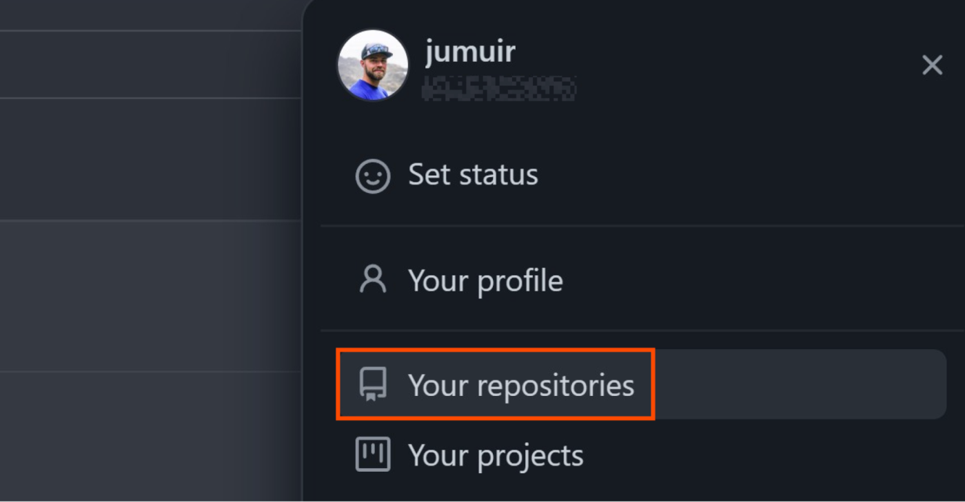 How to access your repositories in GitHub.