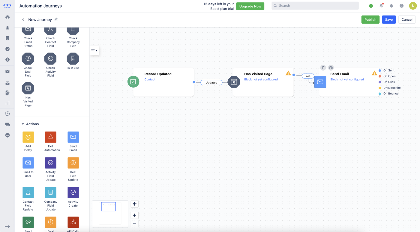 تصویری از سازنده گردش کار Automation Journeys Salesmate