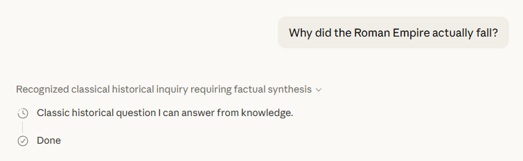 Claude indicating that it can answer based on its knowledge