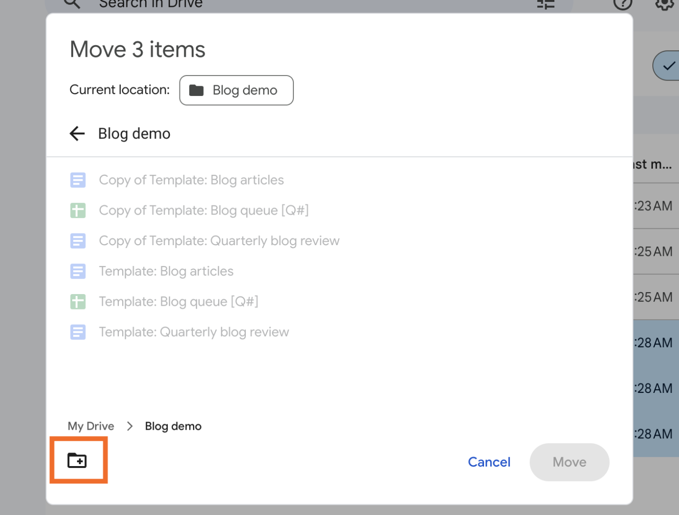 How to create a new folder in Google Drive. 