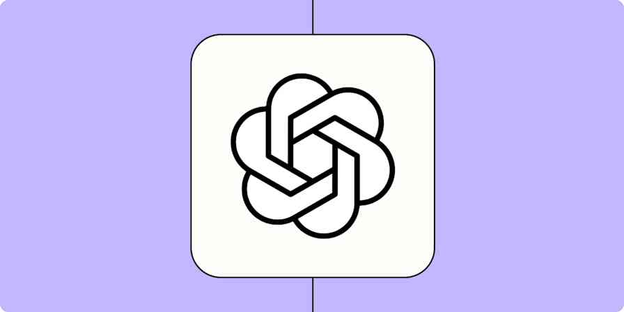 Hero image of the OpenAI app logo on a light purple background.