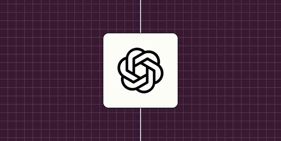 OpenAI logo against a dark purple background.