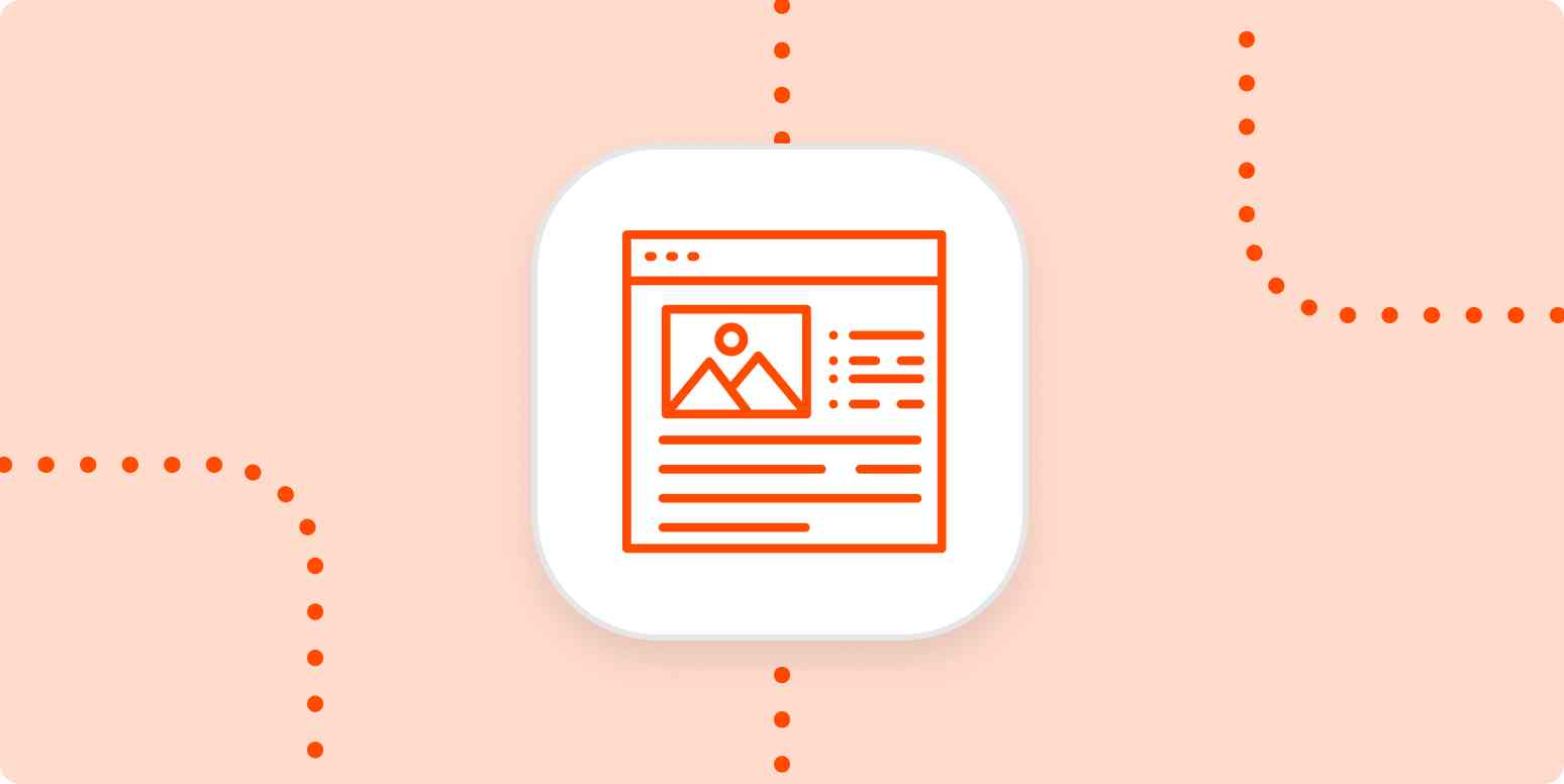 Hero image with an icon of a blog post