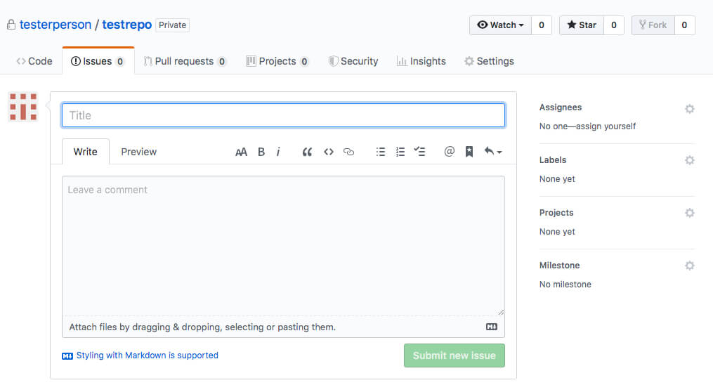 Editing an issue in GitHub