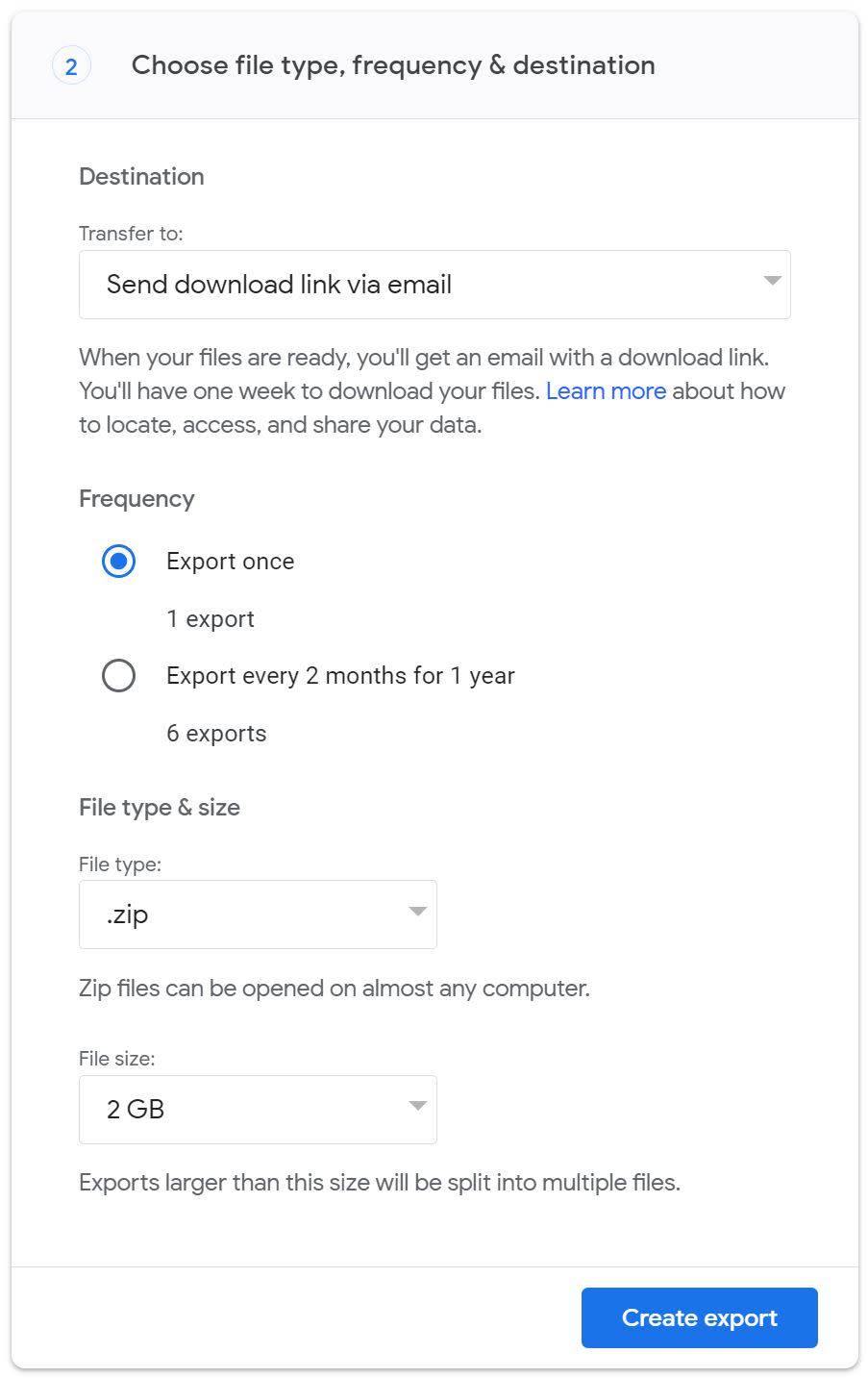 Choosing the file type, frequency, and destination of your YouTube download