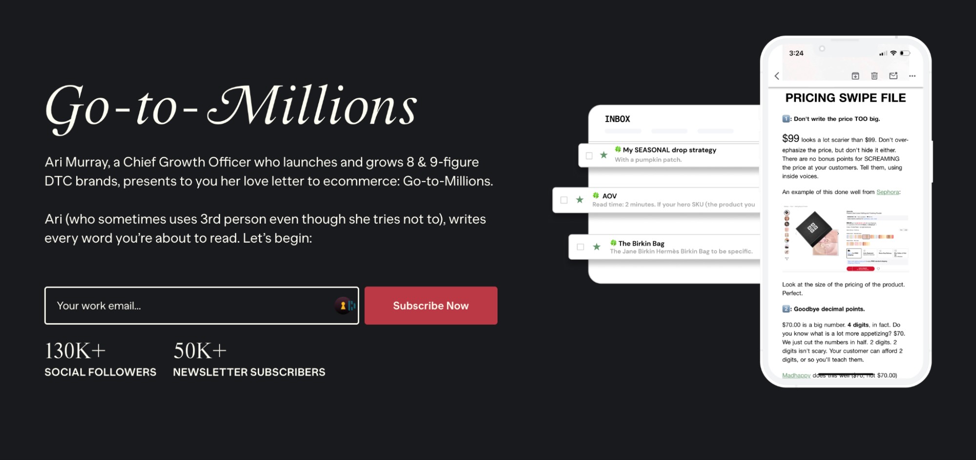 Go-To-Millions, our pick for the the best marketing newsletter for monetization tips