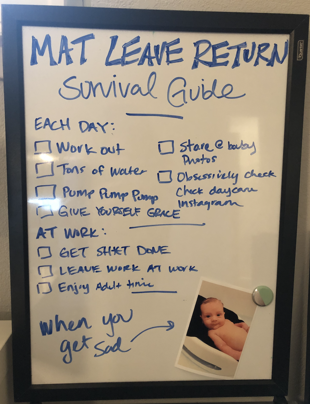 I put my plan on a white board. It helps.