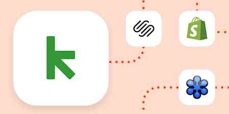 Keap logo connected with dotted lines to logos for Squarespace, Shopify, and GoToWebinar.