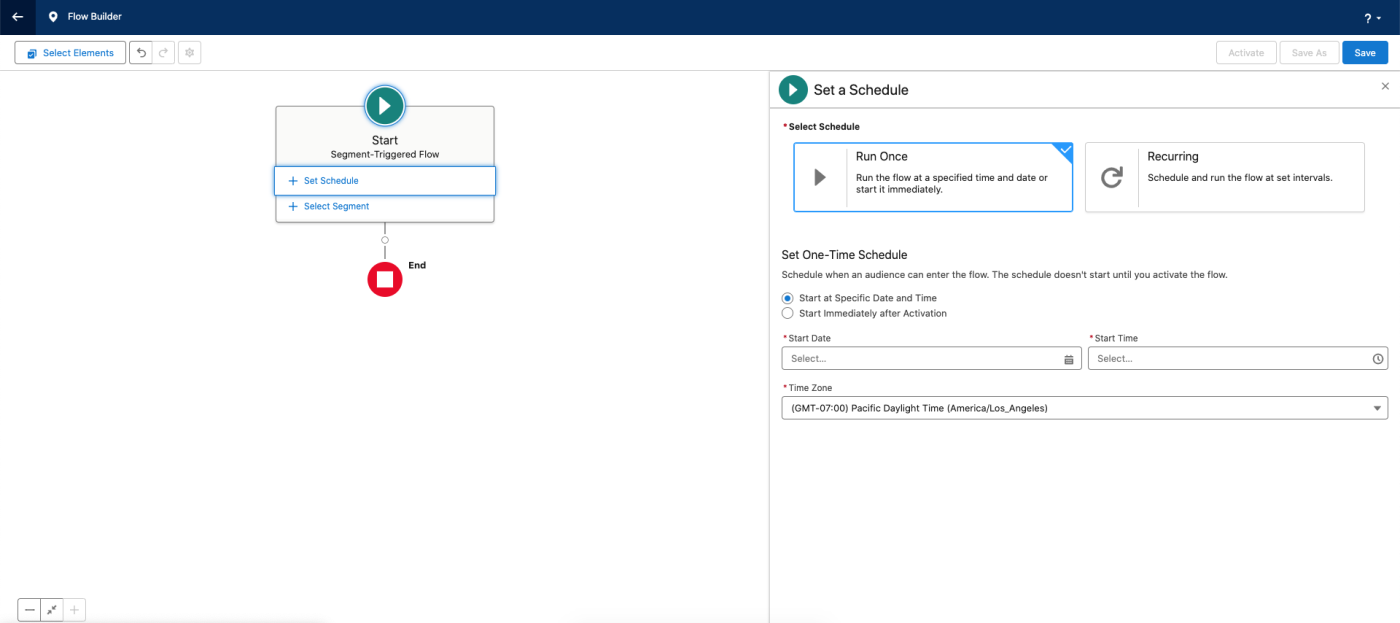 Screenshot of Salesforce's Flow Builder tool