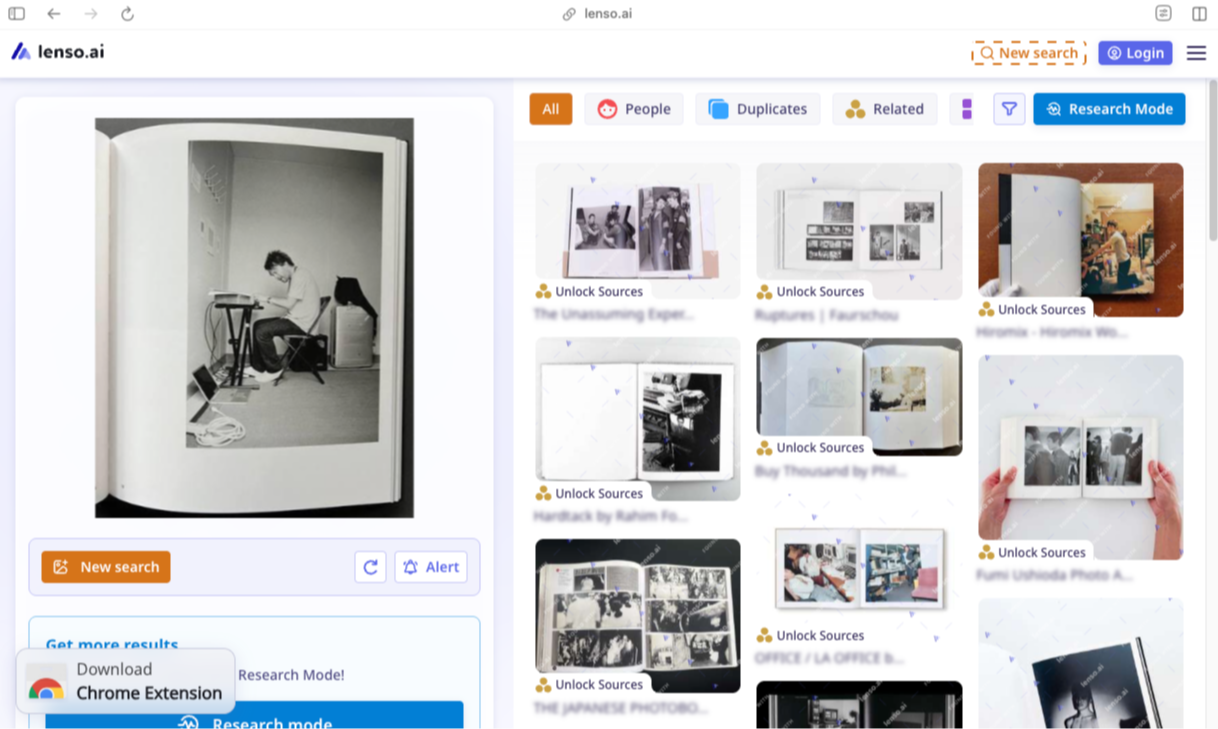 lenso.ai, our pick for the best AI search engine for reverse-searching images