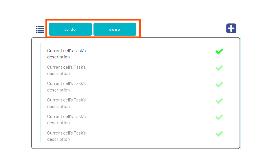 Add buttons for To do and Done