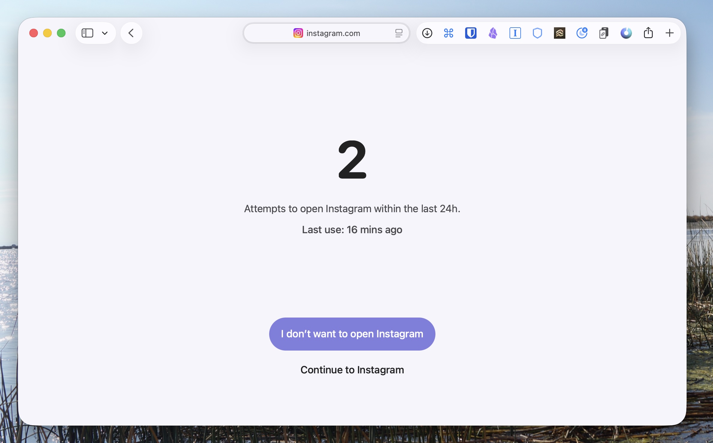 one sec, our pick for the best focus app for adding a little friction to every distraction