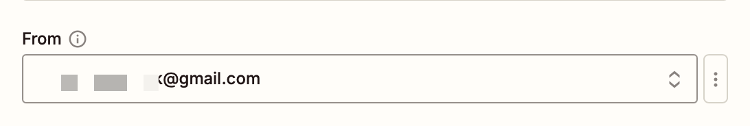 A field titled From with an email address partially blurred out