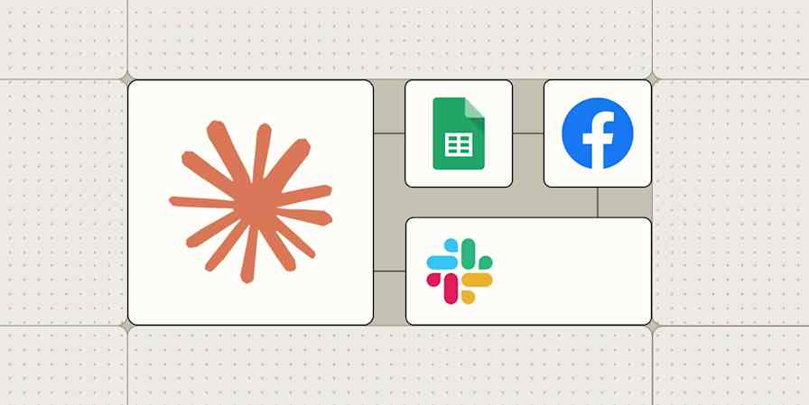 A hero image of the Anthropic Claude app logo connected to other app logos on a light blue background.