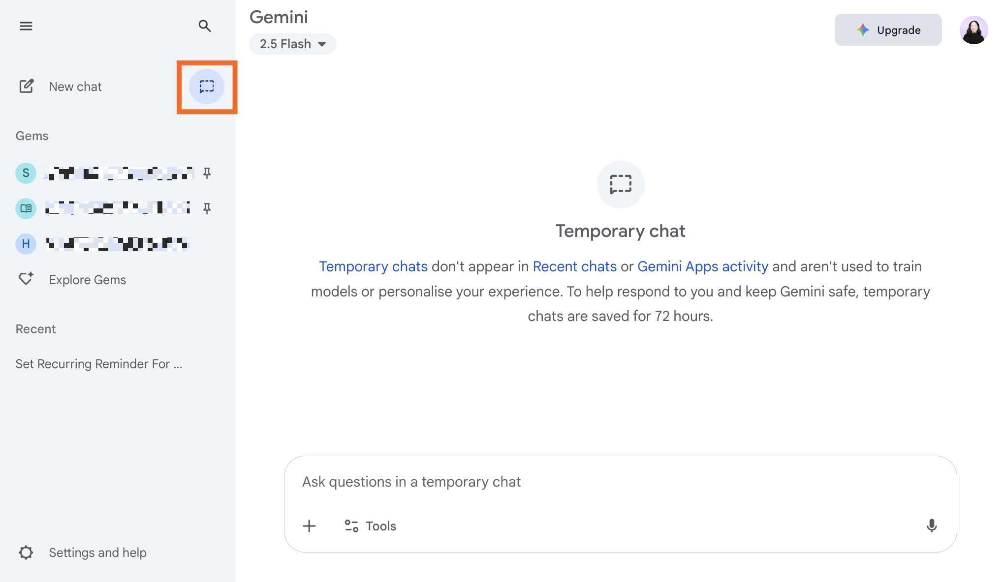 Creating a scheduled action in Gemini. 
