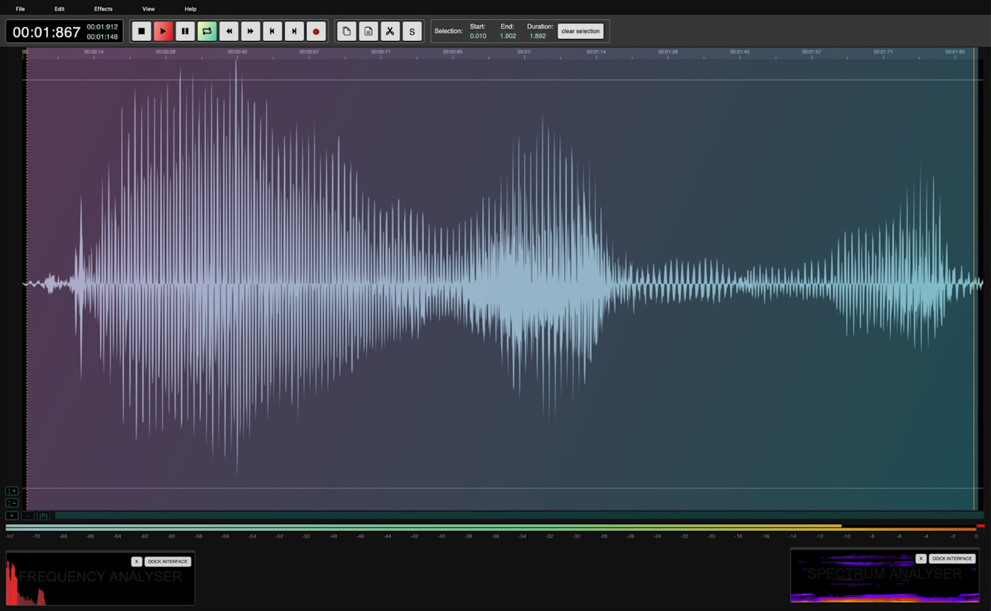 AudioMass, our pick for the best browser-based audio editor