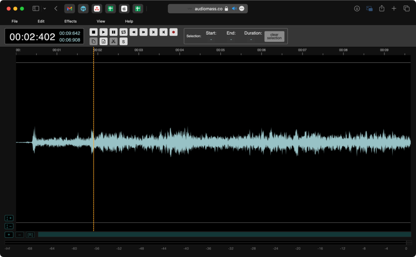 AudioMass, our pick for the best browser-based audio editor