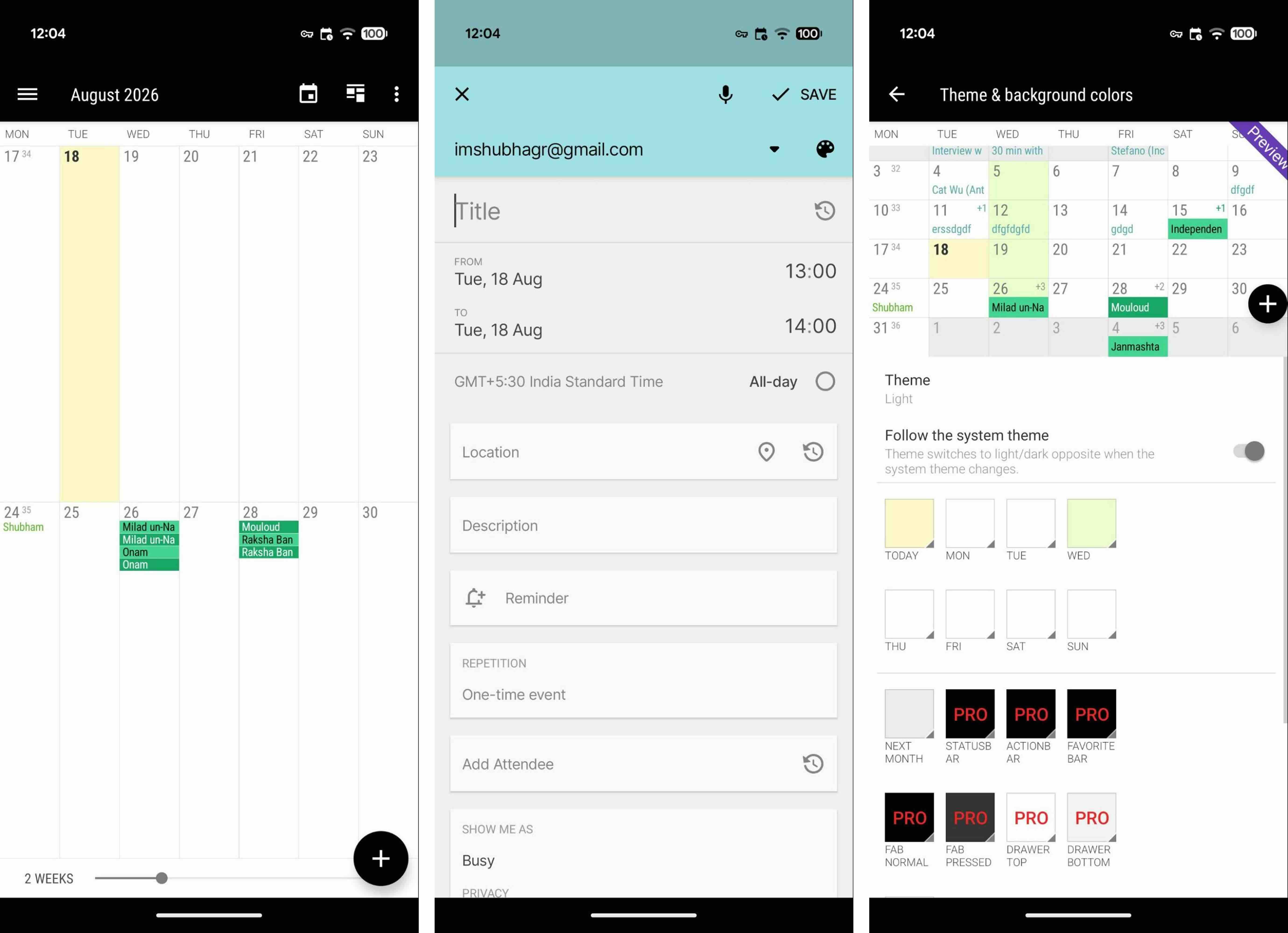 Business Calendar 2 for Android, our pick for the best Android calendar app for customization