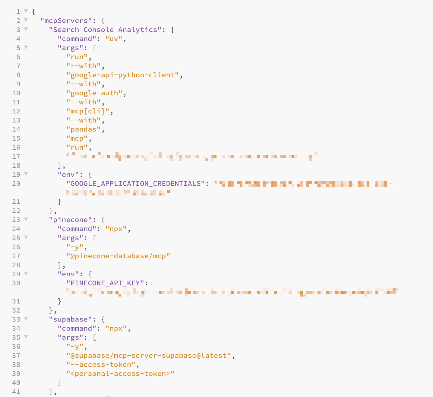 The JSON code