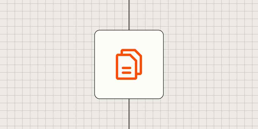 Hero image with an icon representing a document or brief