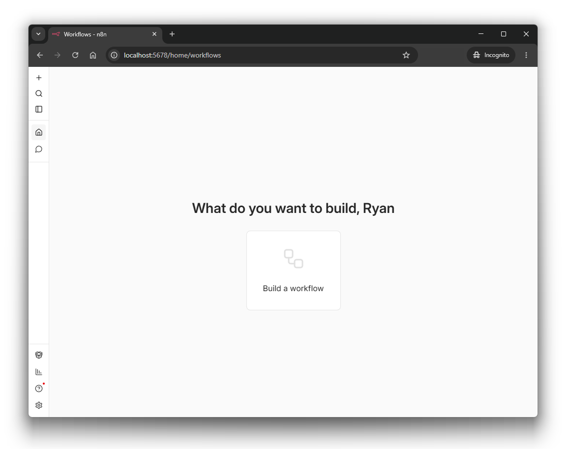 The n8n dashboard