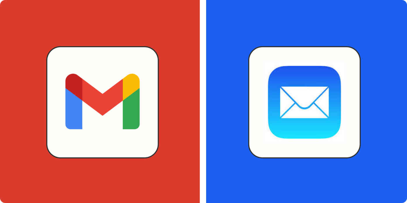 Hero image for app comparisons with the Gmail and Apple Mail logos