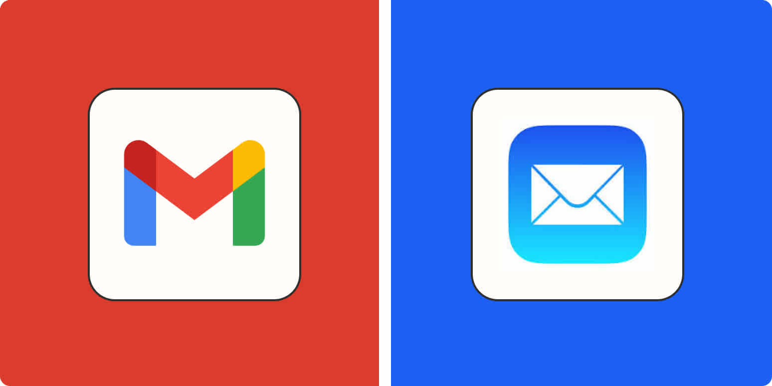 Hero image for app comparisons with the Gmail and Apple Mail logos