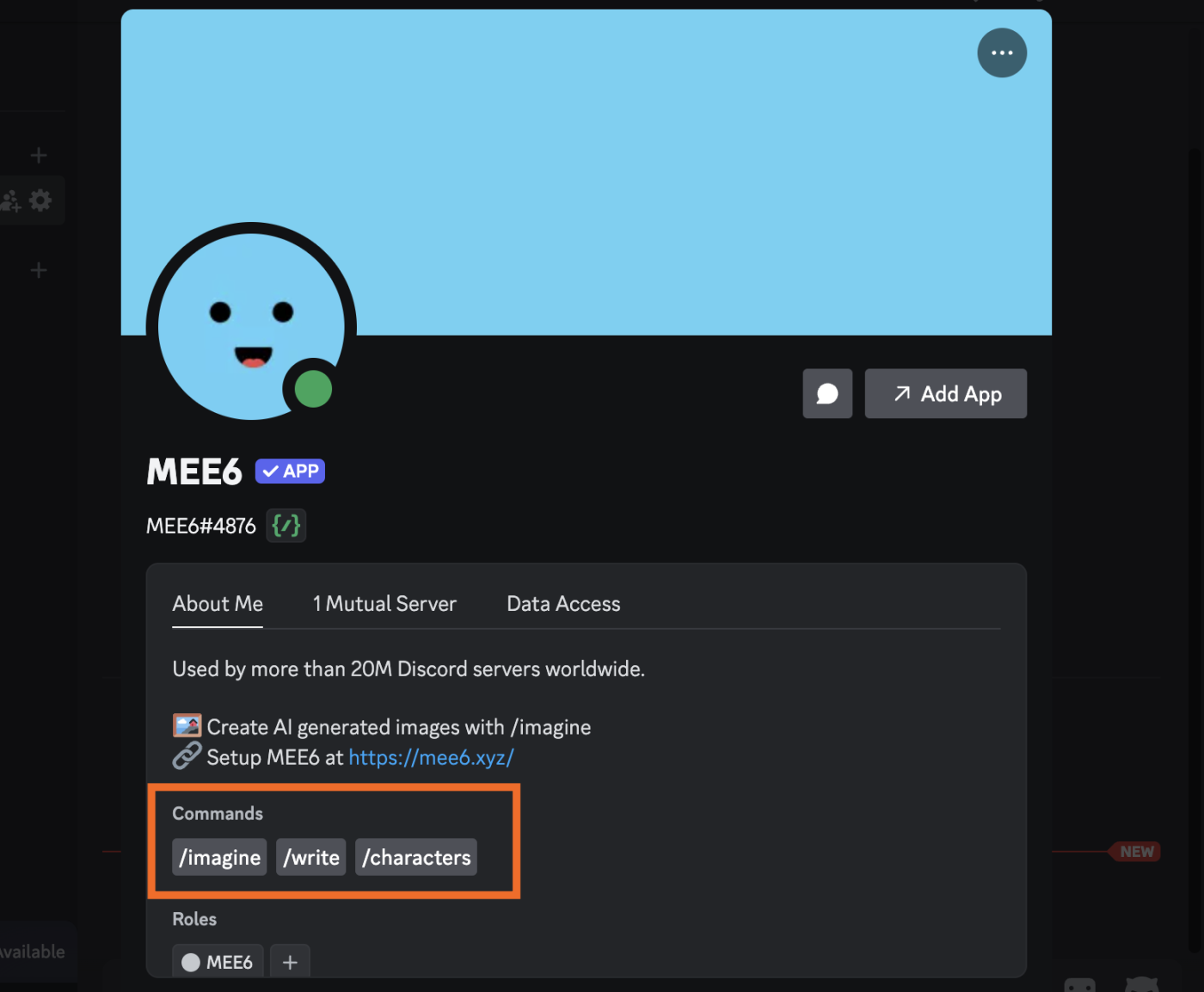 Image showing Discord bot commands