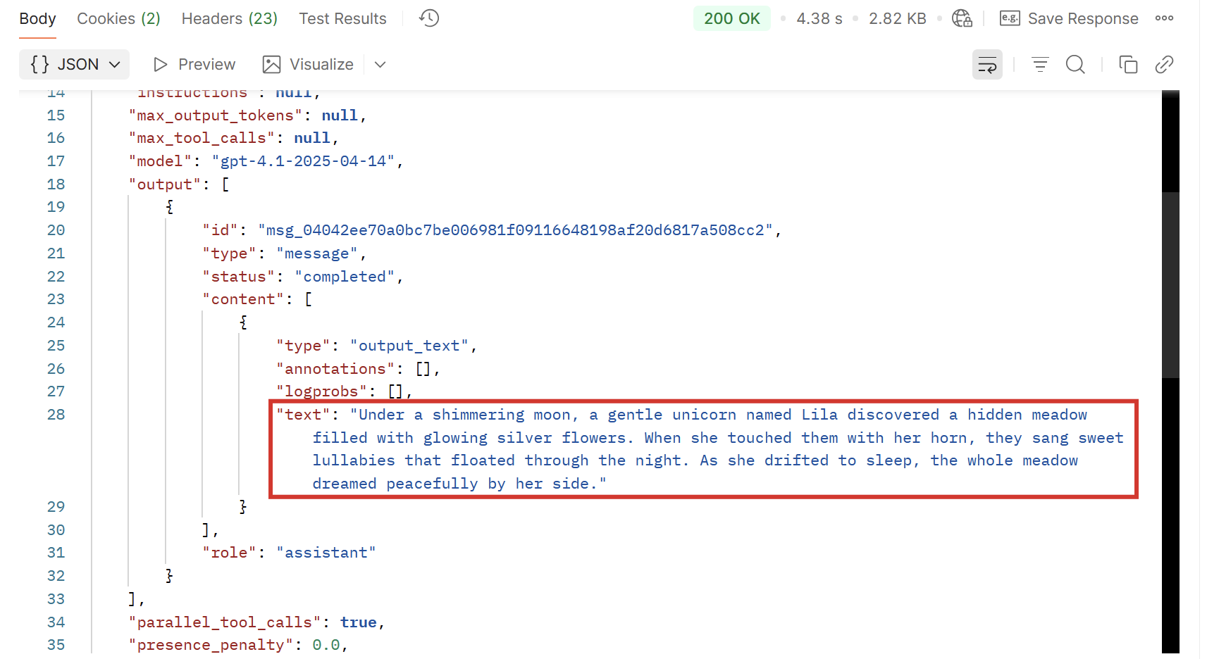 The results from OpenAI