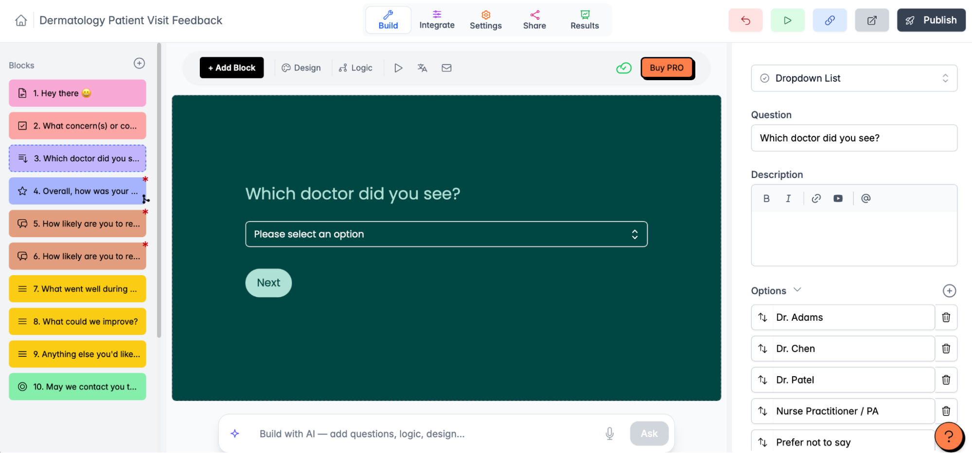 Youform, our pick for the best free Typeform alternative