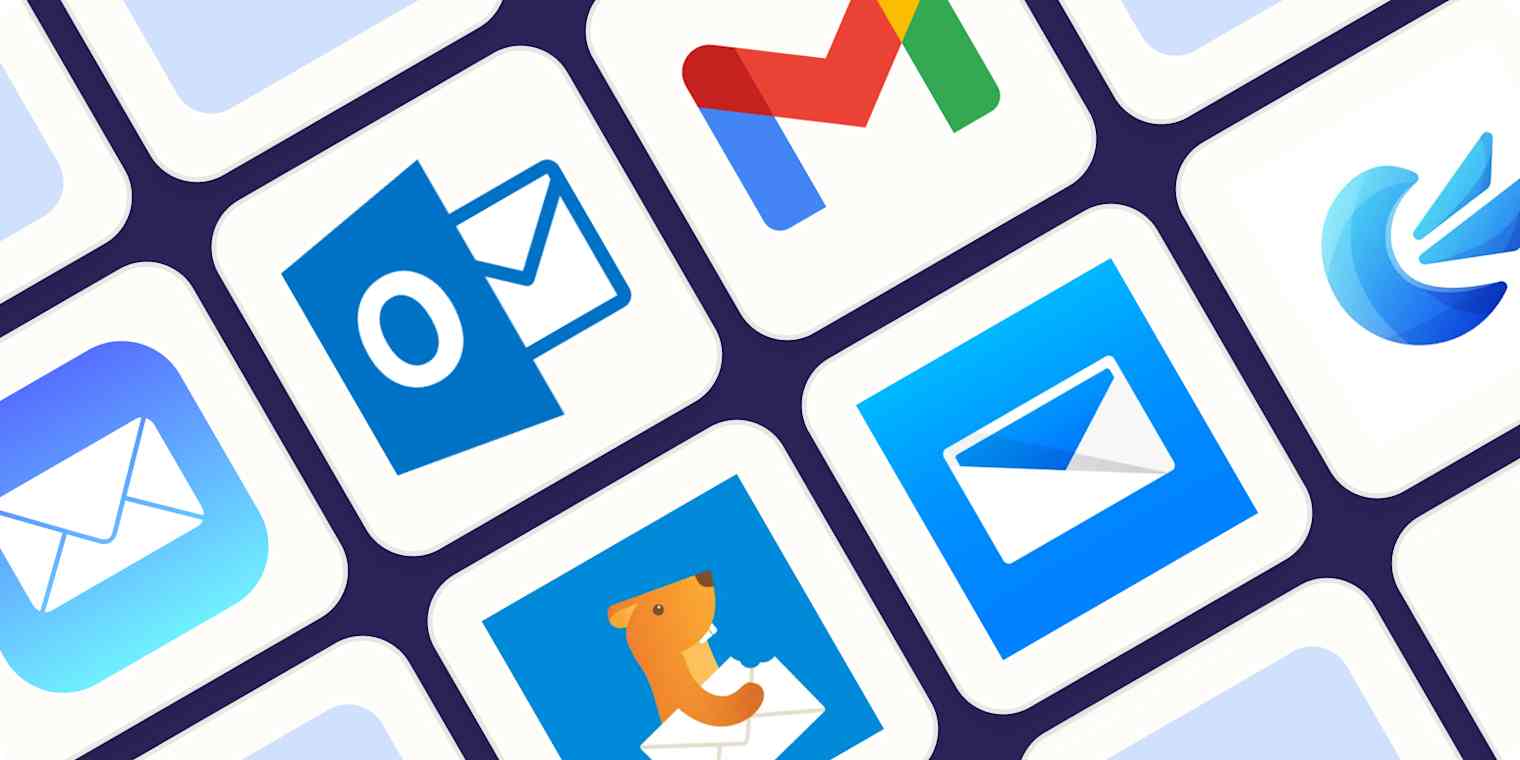 Hero image with the logos of the best iPhone email apps